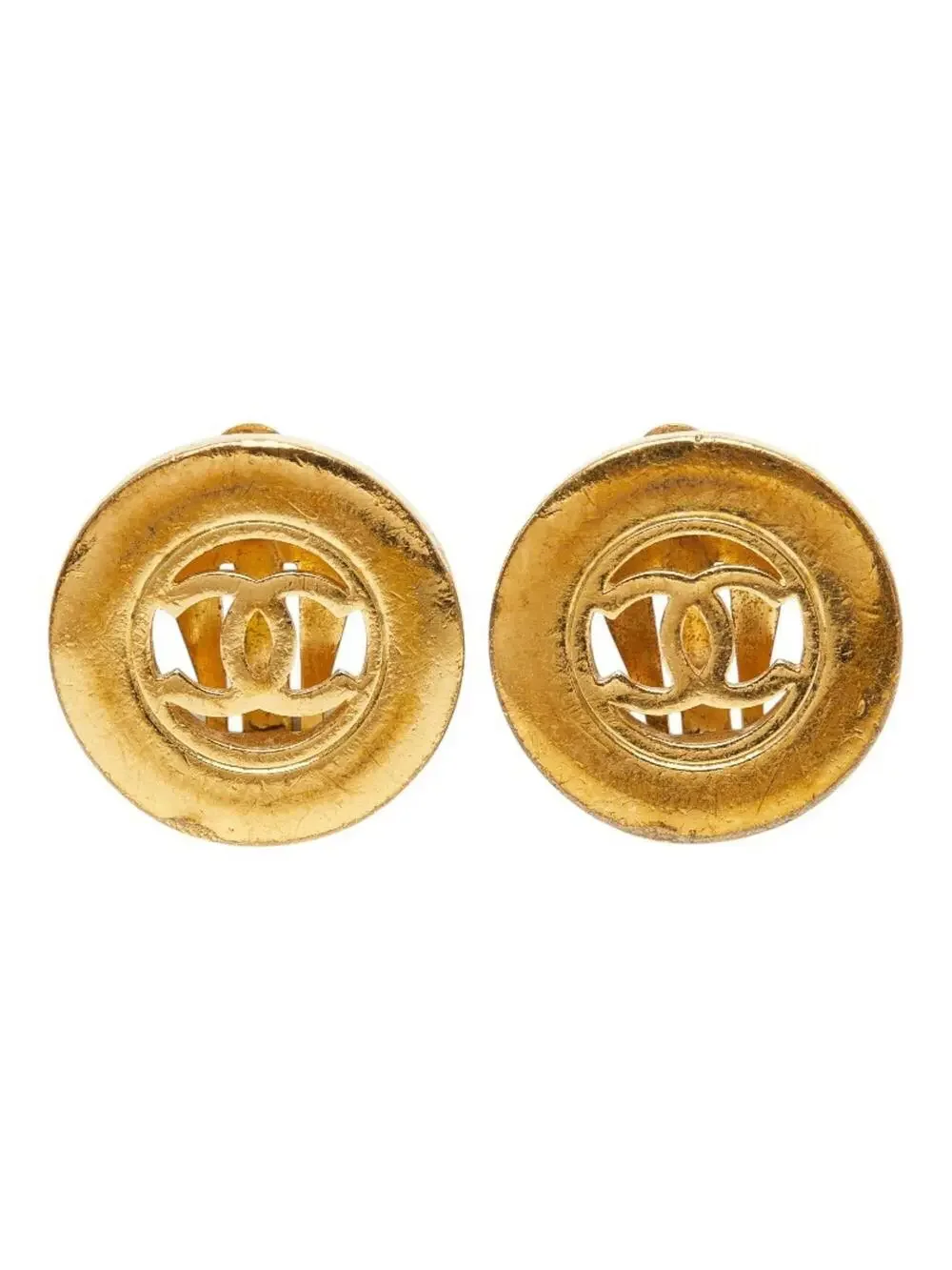 Chanel Cc Logo Round Clip-On Earrings #299613C55B
